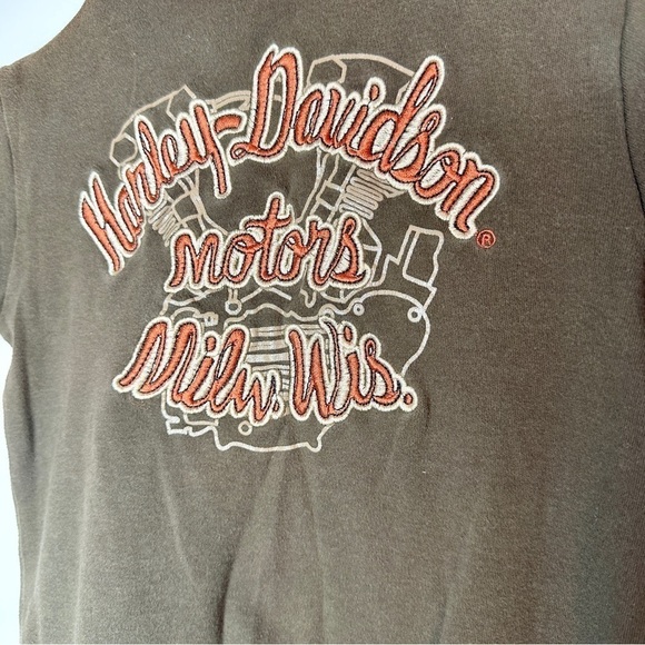 Harley Davidson Milwaukee WI Footless Long-sleeve Embroidered Onesie Size 24M - Picture 5 of 6